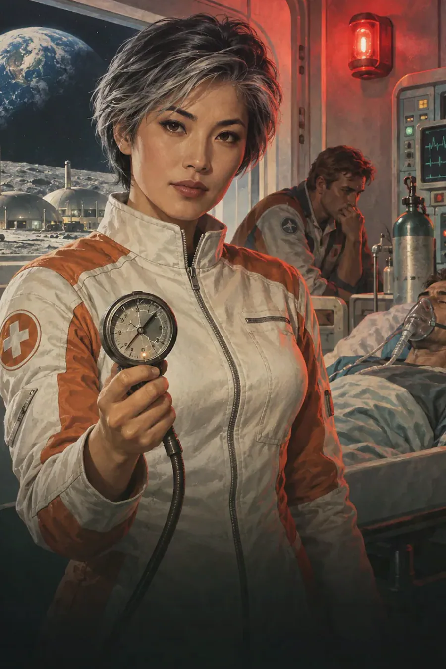 The village queue at dawn: More patients arrive. The nearest trained physician is one day away, and the eastern well may still expose families.