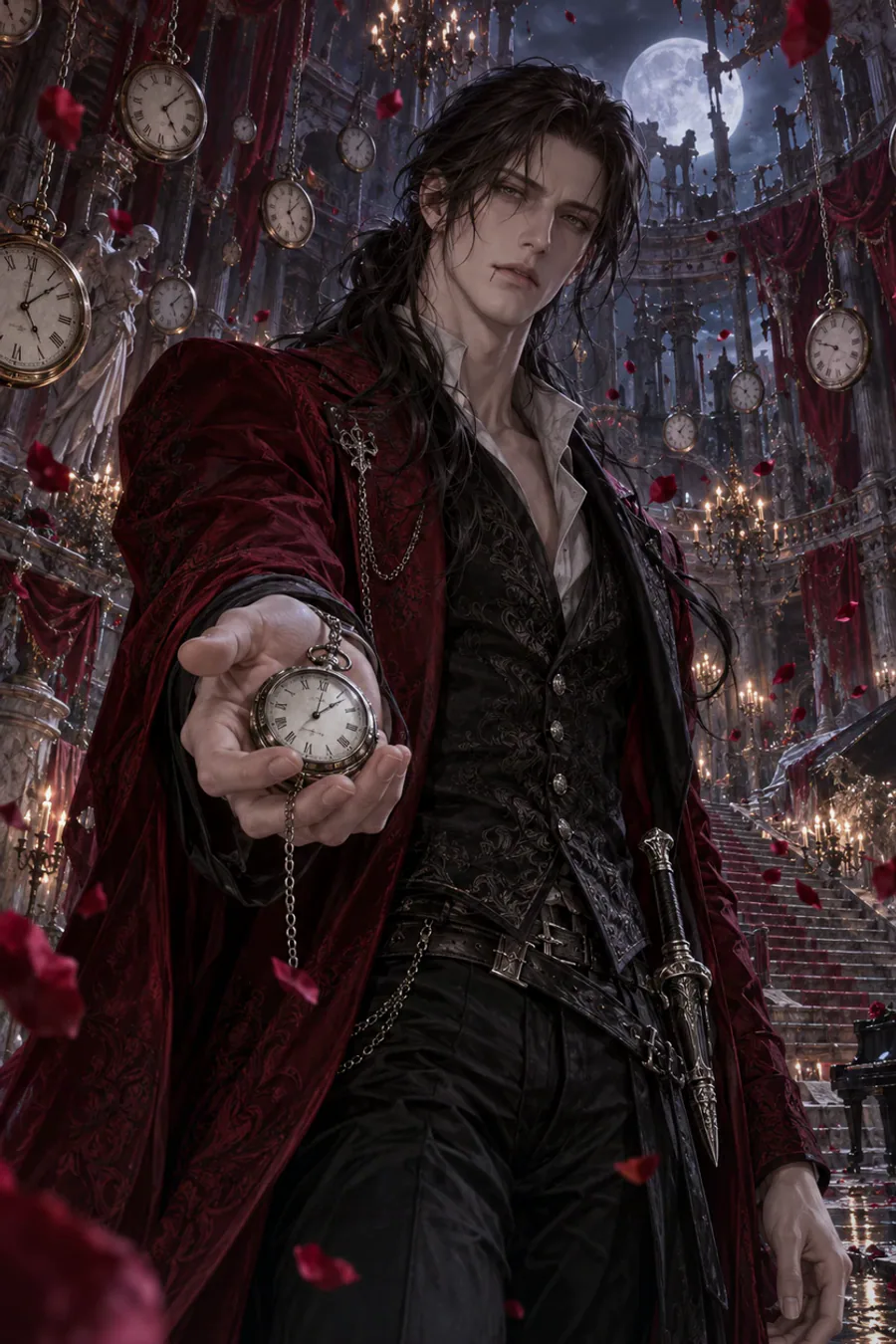 A thousand futures share one witness: The predictions contradict one another, yet every future includes the same masked witness: Noctis himself, watching without intervening.