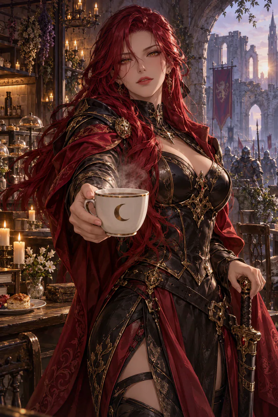 The spy removes his mask: Aria reads a coercive royal marriage contract while the rebel café is surrounded