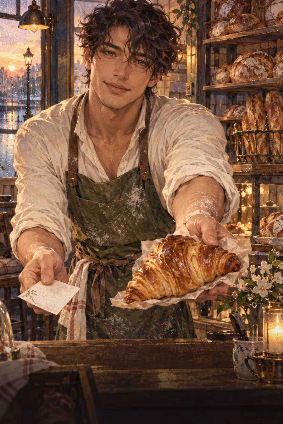 The record ends too soon: The shop closes as the final song ends. Theo smiles and asks what should happen next.