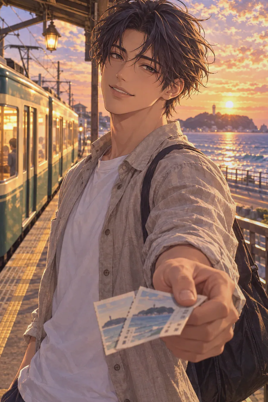 The film that knows your name: Riku studies a silver camera recording an impossible forgotten summer aboard the empty last train